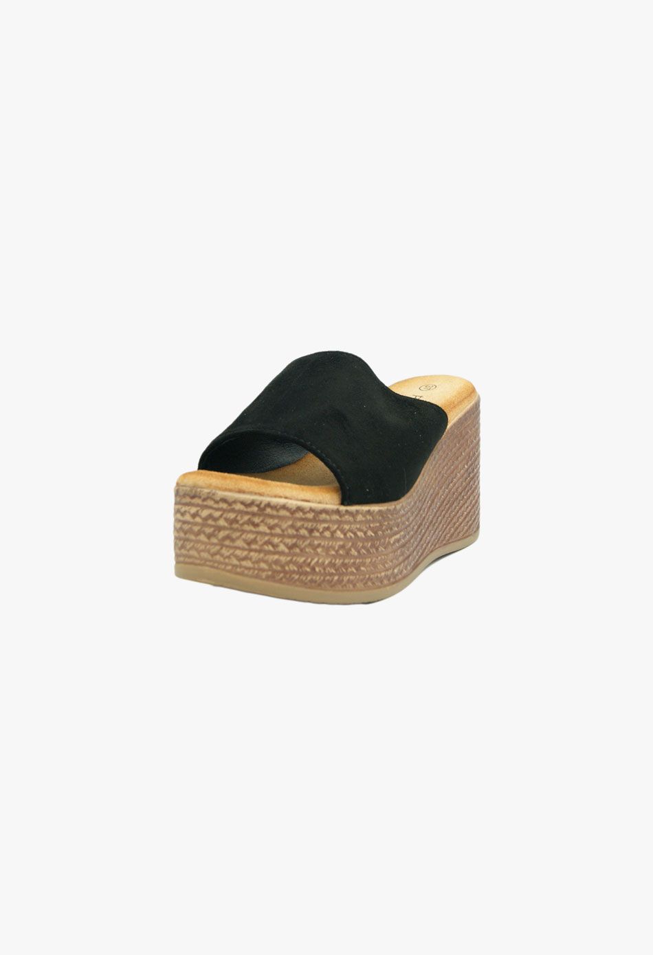 Πλατφόρμες Σουέτ με Φαρδιά Φάσα Μαύρο / WS-152-black Ανοιχτά Παπούτσια joya.gr