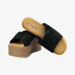 Πλατφόρμες Σουέτ με Φαρδιά Φάσα Μαύρο / WS-152-black Ανοιχτά Παπούτσια joya.gr