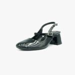 Γόβες Open Heel με με χοντρό τακούνι Μαύρο / 7063-black Ανοιχτά Παπούτσια joya.gr