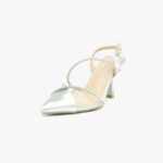Γόβες Μυτερές με Διαφάνεια & Strass Ασημι / A6468-silver Ανοιχτά Παπούτσια joya.gr