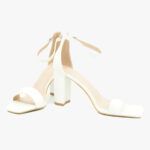 Πέδιλα με χοντρό τακούνι λευκό / LL-1260-white Ανοιχτά Παπούτσια joya.gr