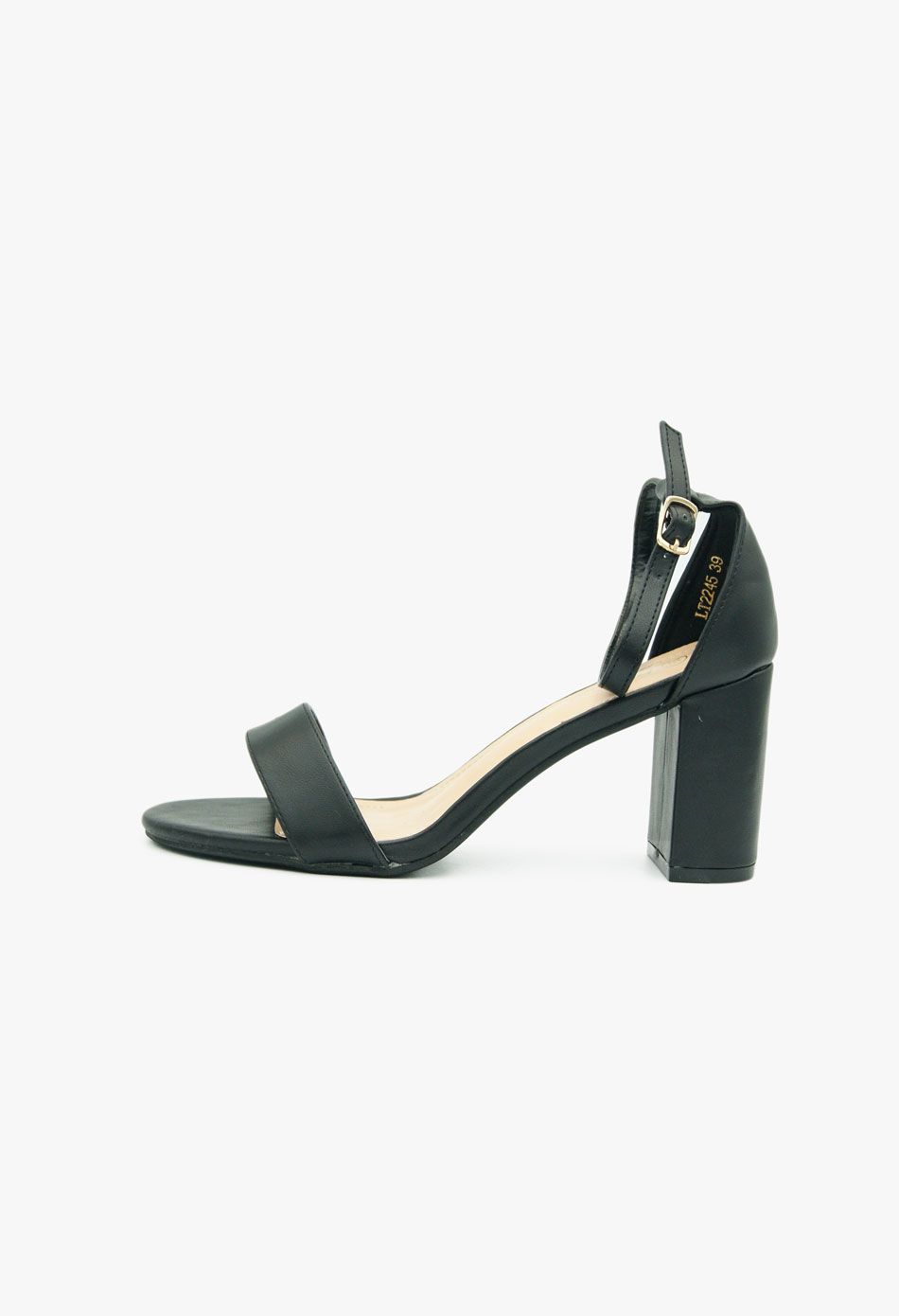 Πέδιλα με χοντρό χαμηλο τακούνι μαύρο / LT2245-black Ανοιχτά Παπούτσια joya.gr