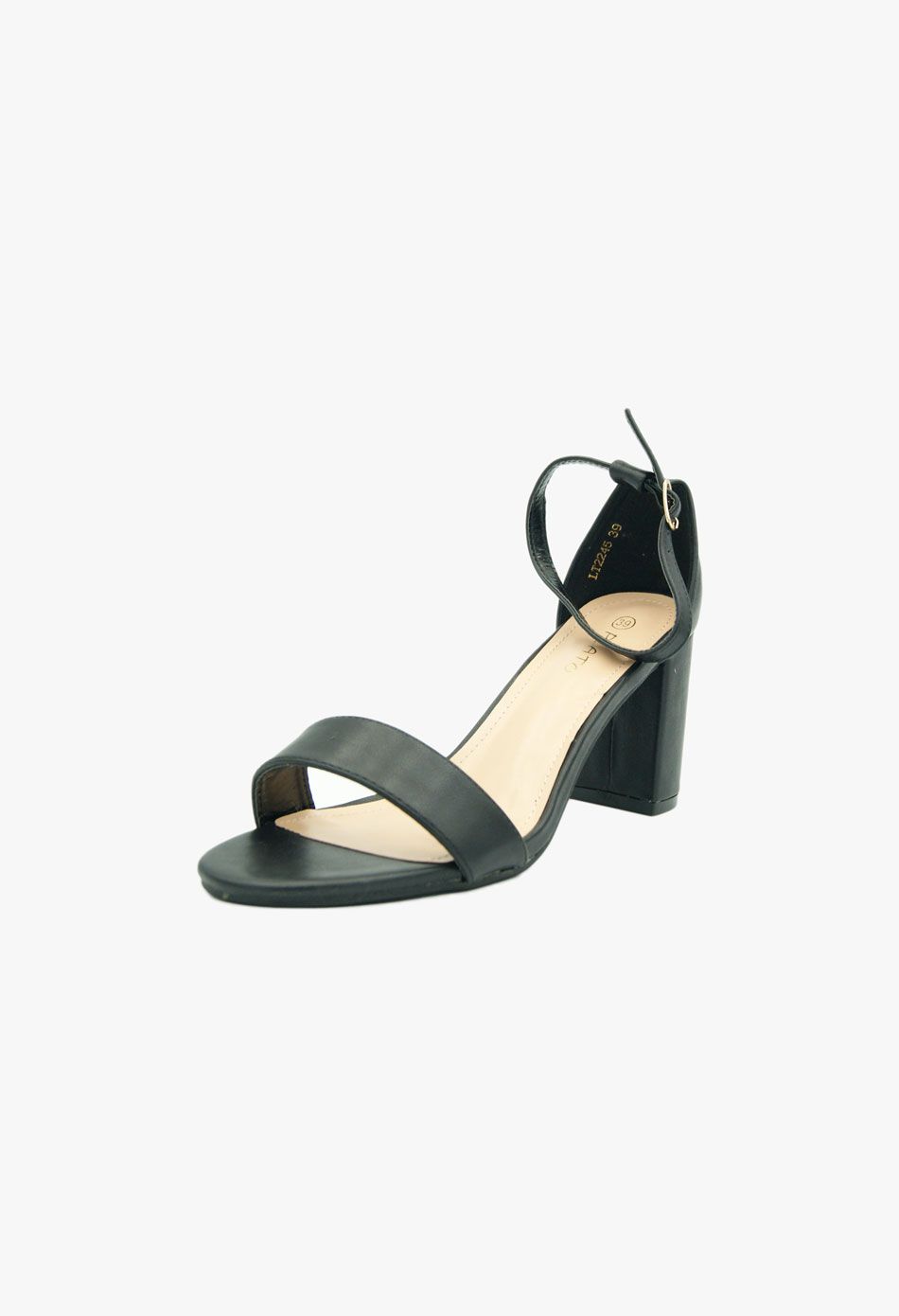 Πέδιλα με χοντρό χαμηλο τακούνι μαύρο / LT2245-black Ανοιχτά Παπούτσια joya.gr