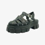 Γυναικεία Πέδιλα με Χοντρό Μεσαίο Τακούνι σε Μαύρο Χρώμα / 68238-black Ανοιχτά Παπούτσια joya.gr